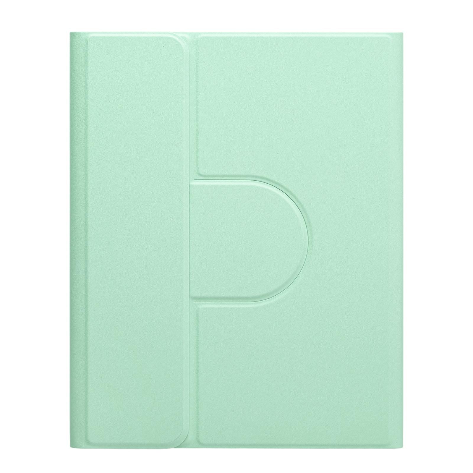 360 Degree Rotatable Bluetooth Keyboard Leather Case - Square Button - Dark Green - For Ipad 10.2 2021 / Air 2019 13
