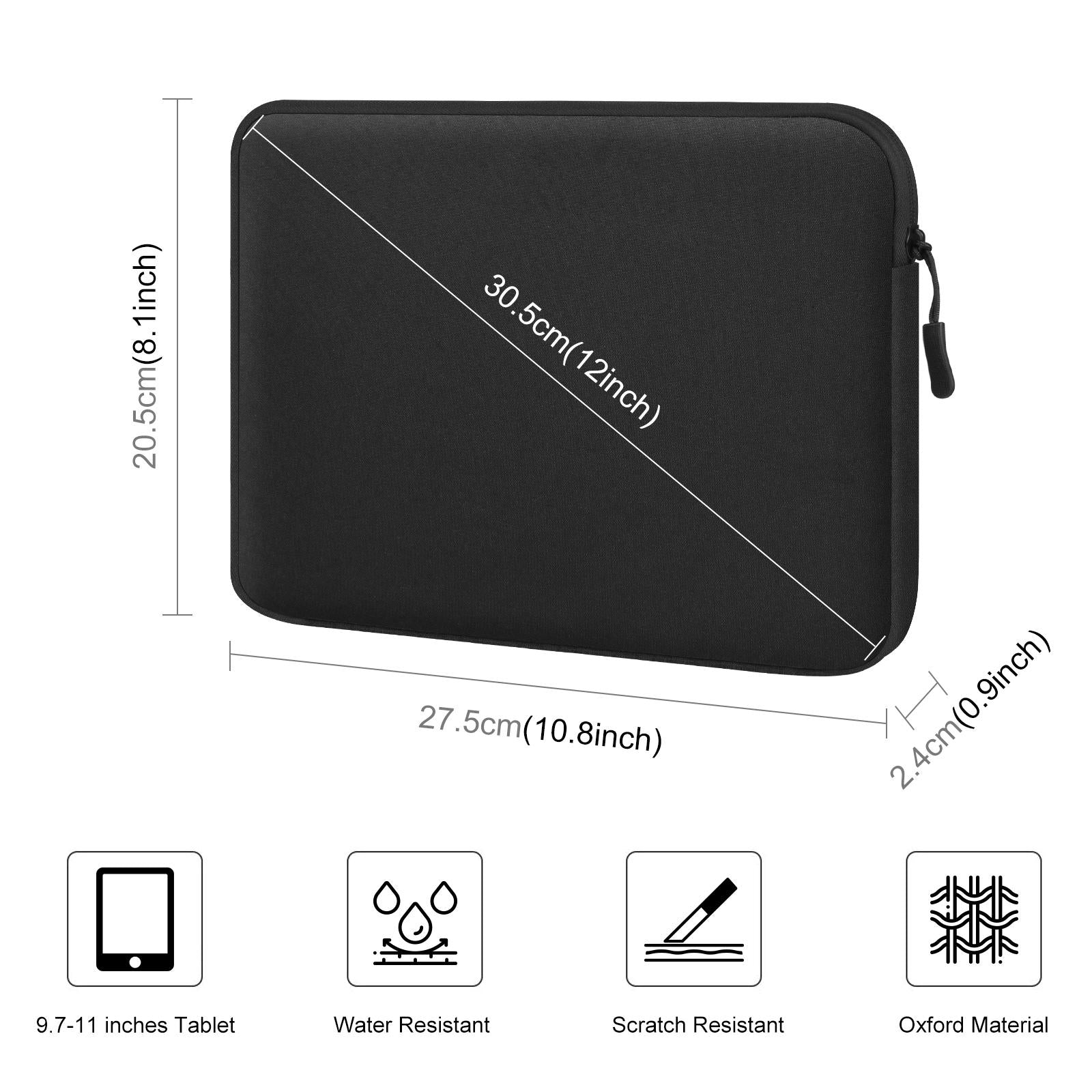 11 Tablet Sleeve Briefcase for 9.7-11.0 Tablets - Zipper Closure - Dark Blue 11