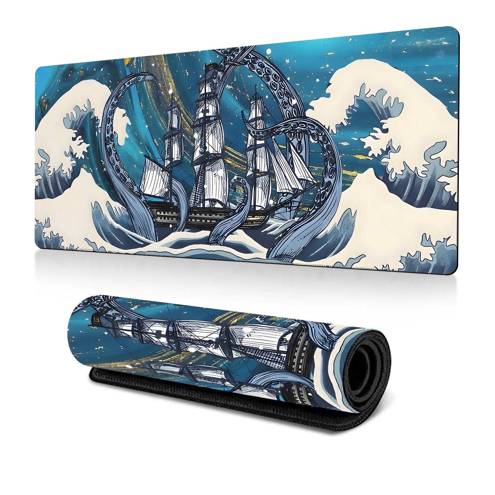 Non Slip Gaming Mouse Pad Big Wave Design - No.14 - 300X800X3Mm 12