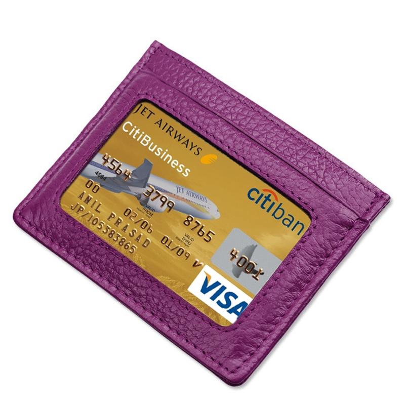 Leather Rfid Card Holder - Blocking - Dark Blue