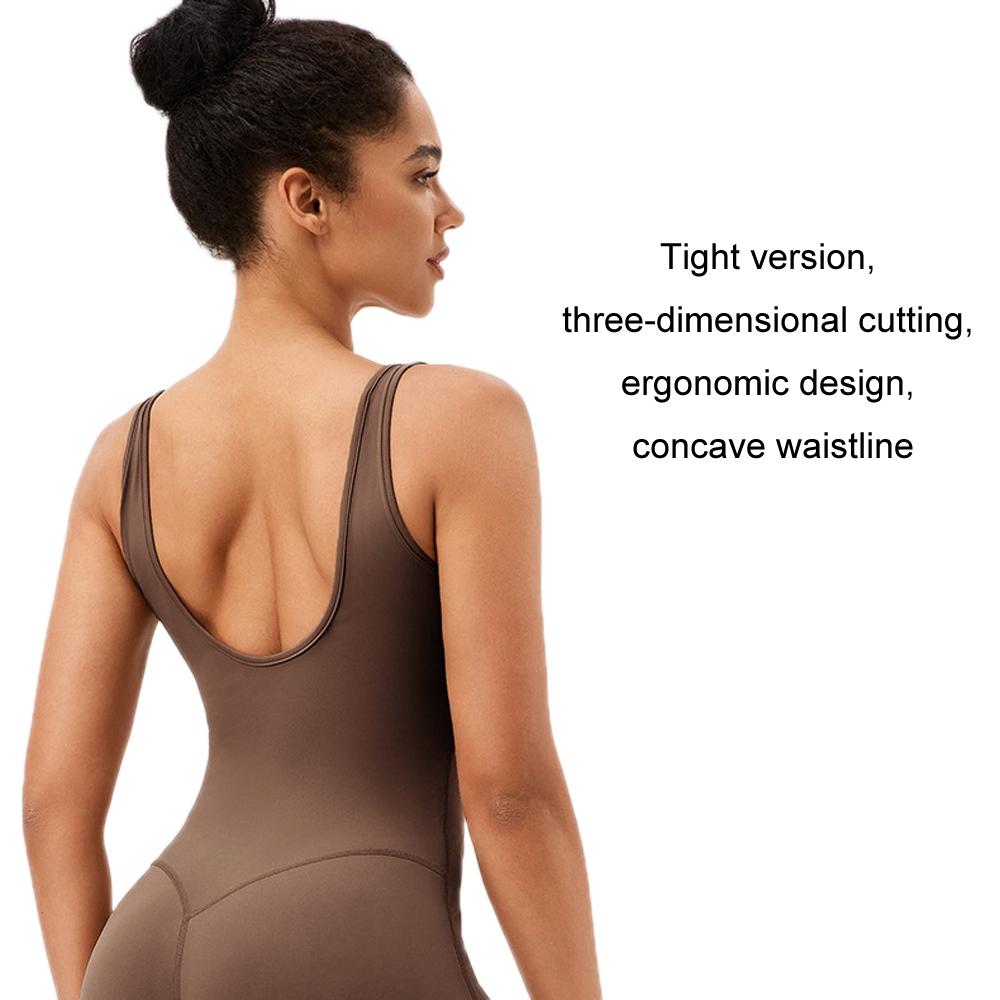 Yoga Bodysuit With Chest Pad Size L Tight Fit - Mocha Colour - Xxl 4