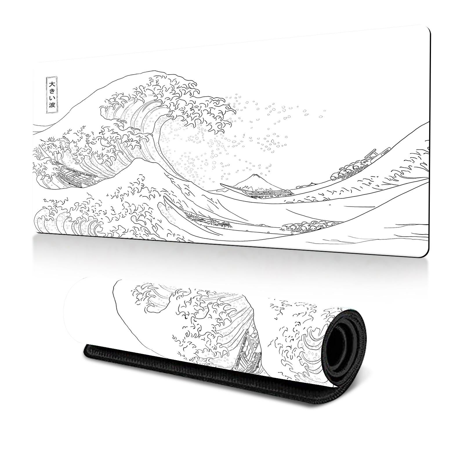 Non Slip Gaming Mouse Pad Big Wave Design - No.28 - 400X900X2Mm 11