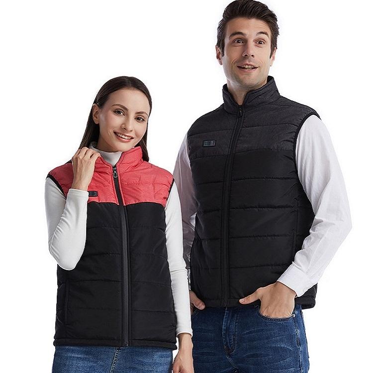 Heated Vest Electric Heating 3 Constant Temperature Warm Cotton Jacket - Red-9 Zones Heating - 2Xl