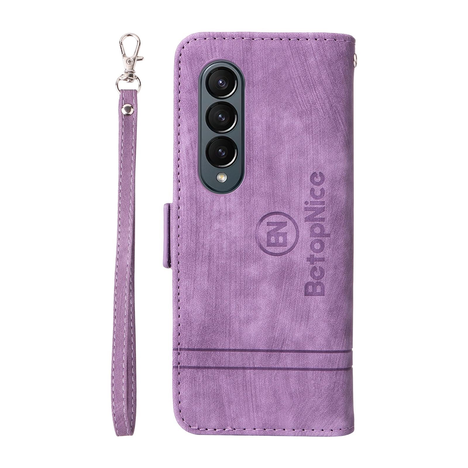 For Samsung Galaxy Z Fold4 5G Leather Dual Buckle Phone Case - Green 4