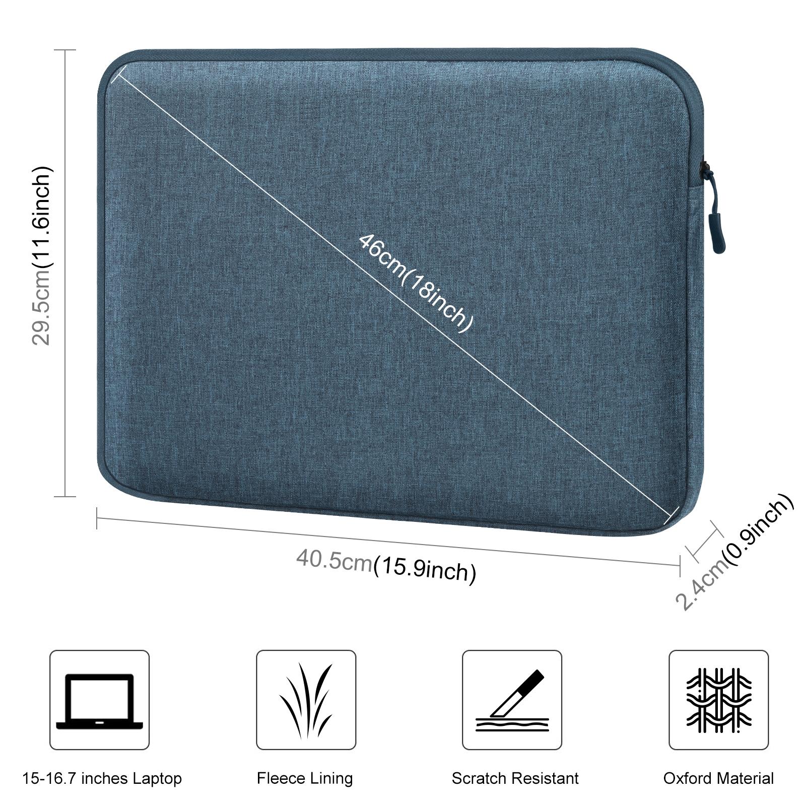 15-16.7 Inch Laptop Briefcase Bag with Zipper for 16 Inch Sleeve - Dark Blue 10