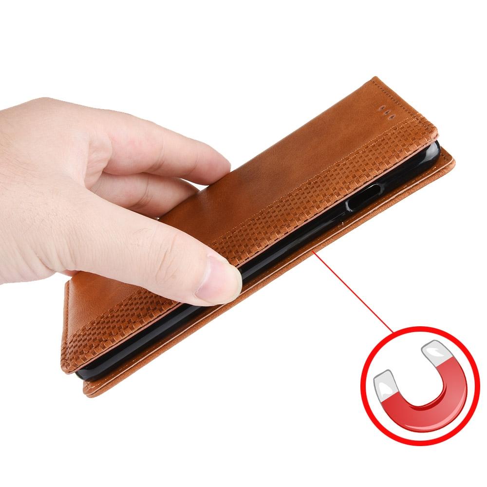 For Samsung Galaxy Z Fold4 5G Vintage Leather Phone Case With Magnetic Buckle - Brown 14