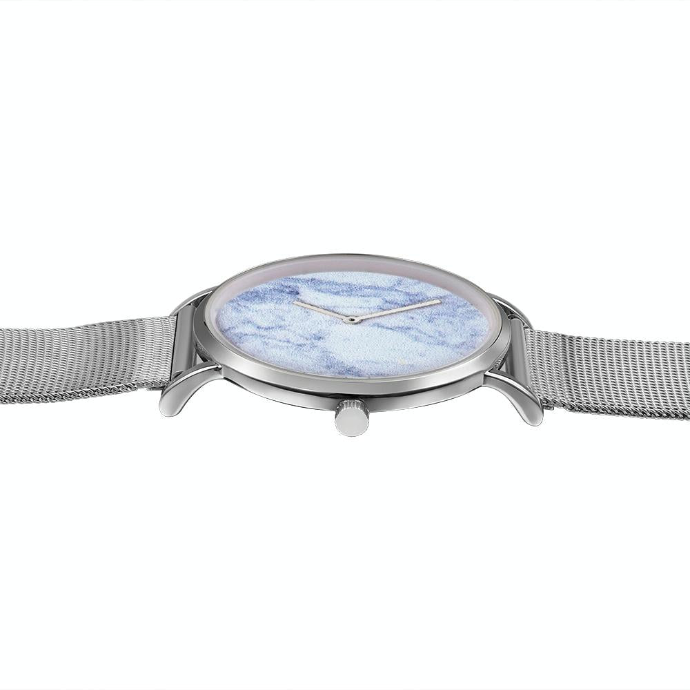 Stylish Men Quartz Watch with Stainless Steel Band - Round Dial Silver Alloy Case - Wa0736D 4