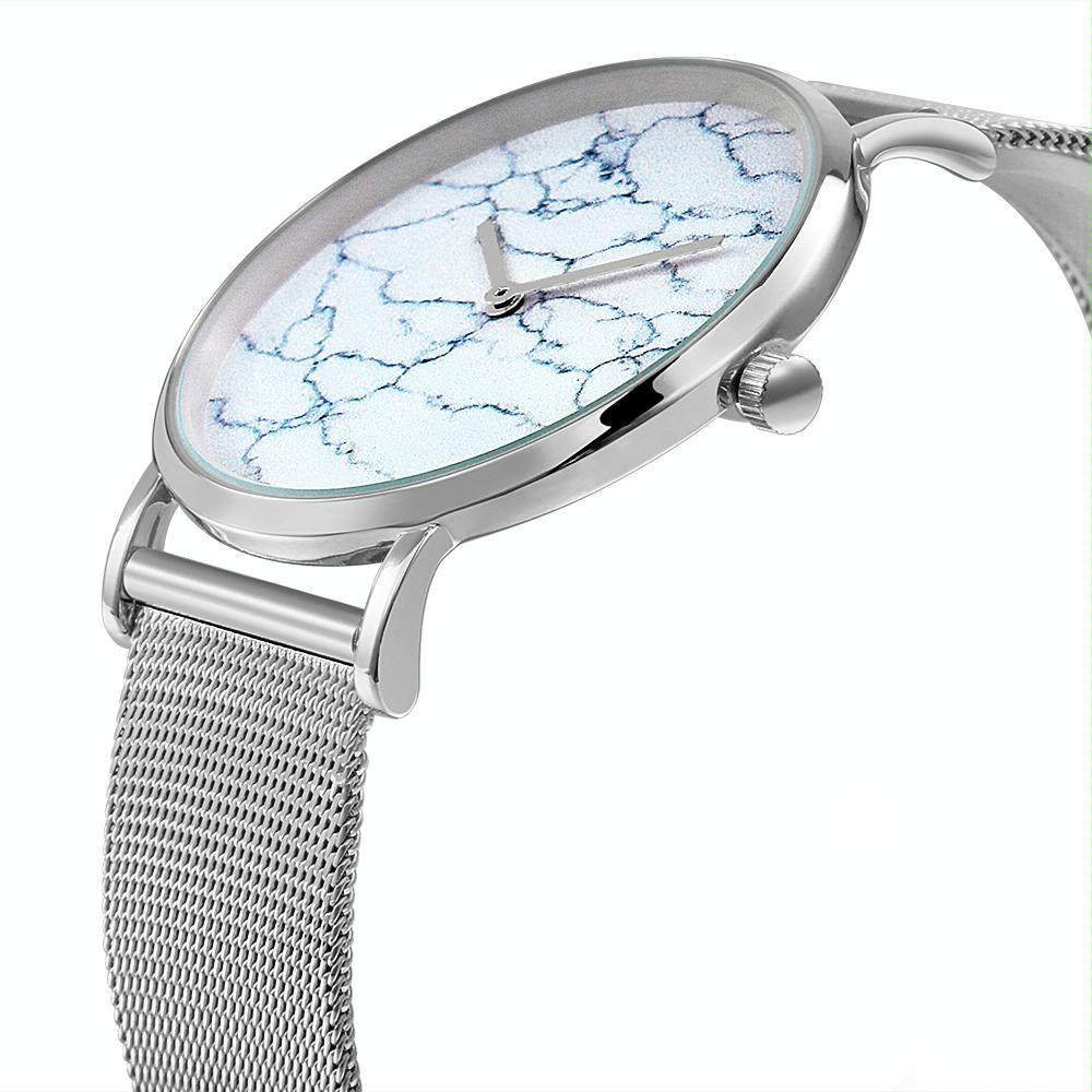 Stylish Men Quartz Watch with Stainless Steel Band - Round Dial Silver Alloy Case - Wa0736D 9