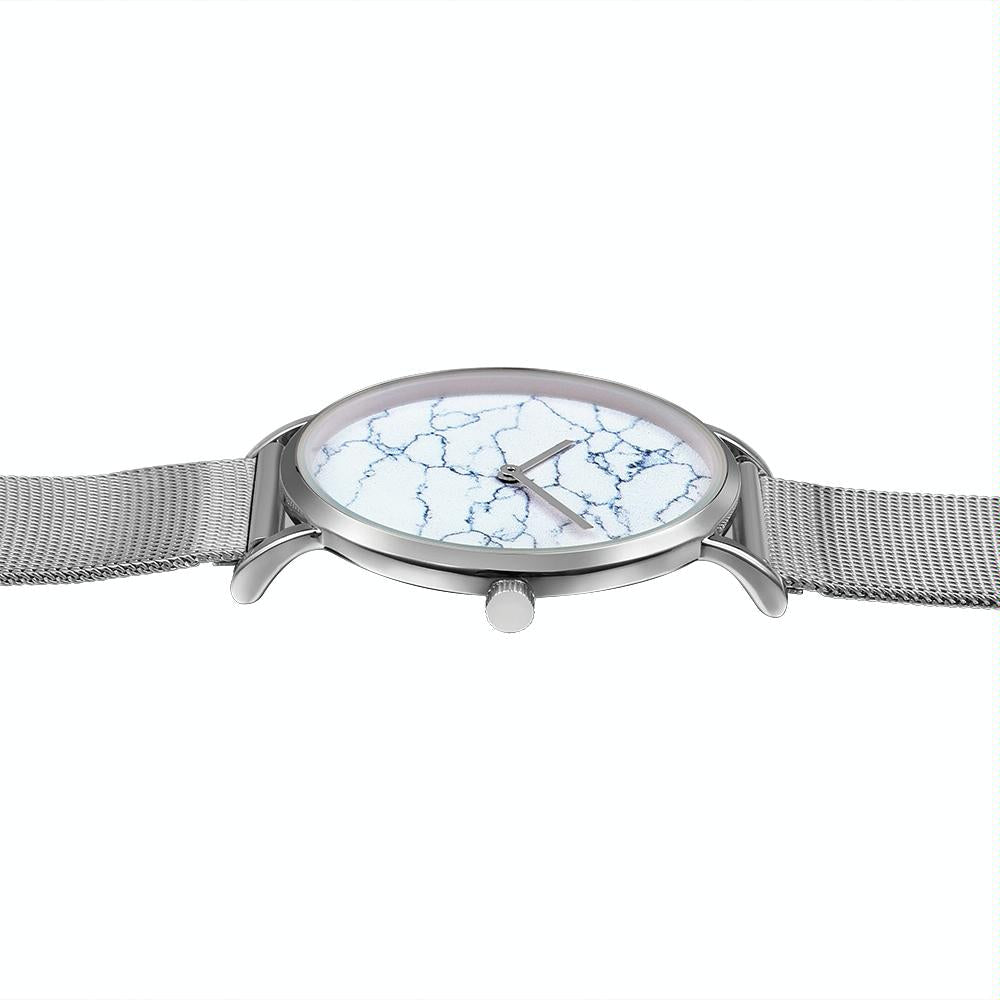 Stylish Men Quartz Watch with Stainless Steel Band - Round Dial Silver Alloy Case - Wa0736D 10