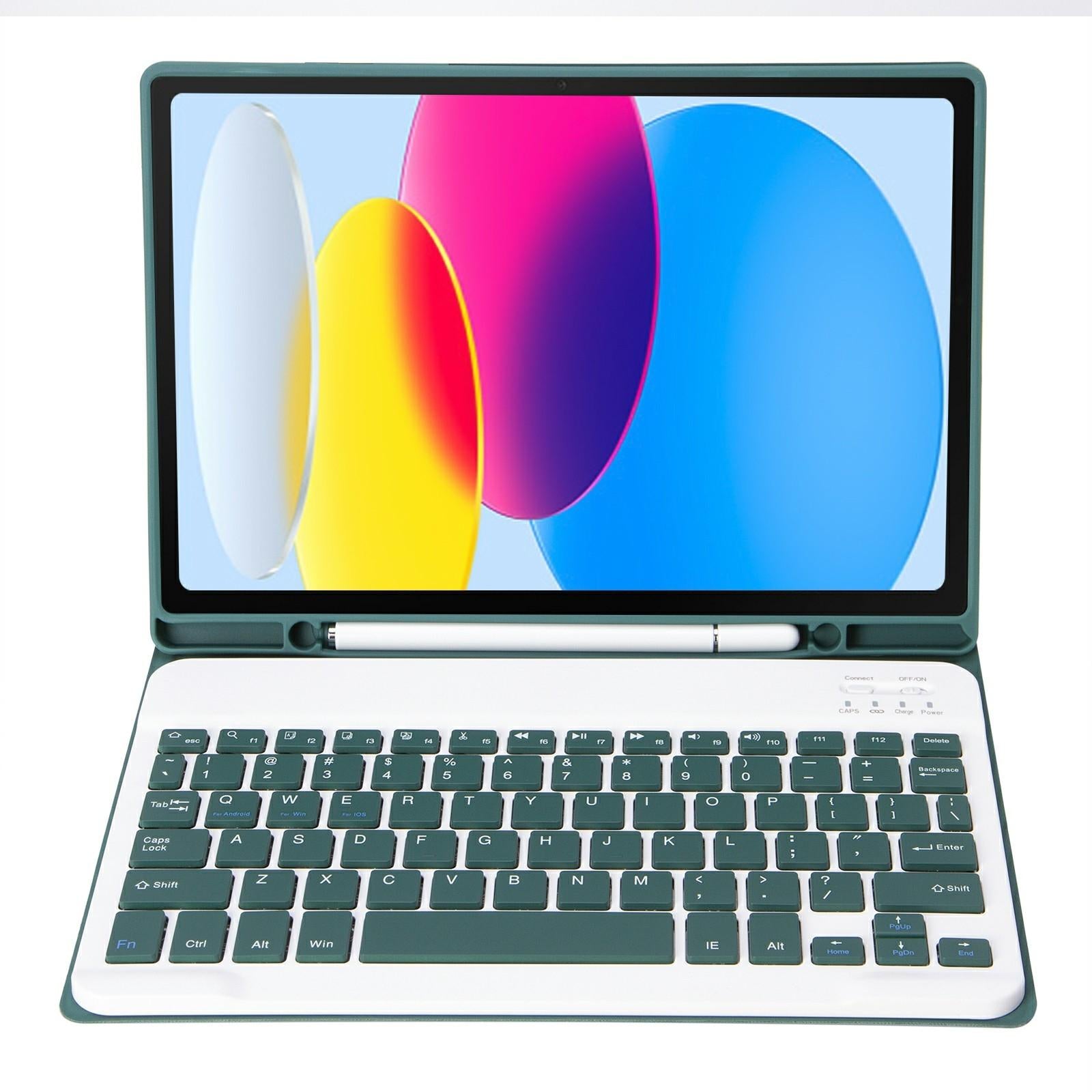 Ultra-Thin Bluetooth Keyboard Leather Tablet Case For Ipad 10.9 2022 With Pen Slot - Dark Blue