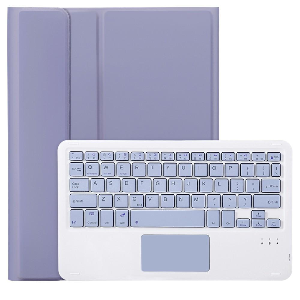 2022 Ipad 10.9 Lambskin Bluetooth Keyboard Case With Pen Slot - Dark Blue 9