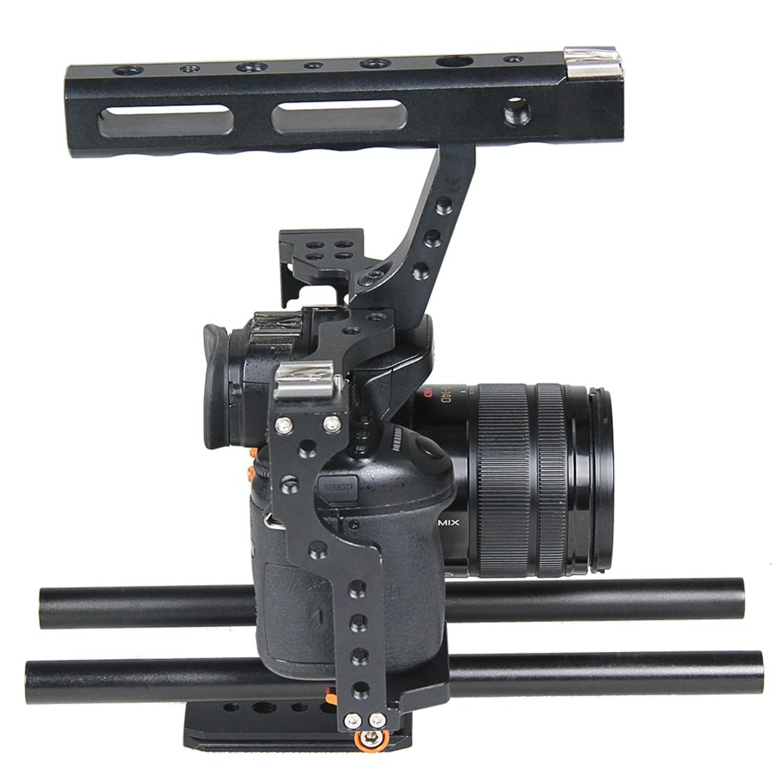 Video Camera Cage Stabilizer For Panasonic Lumix Dmc-Gh4 / Sony A7 Series - Orange 4