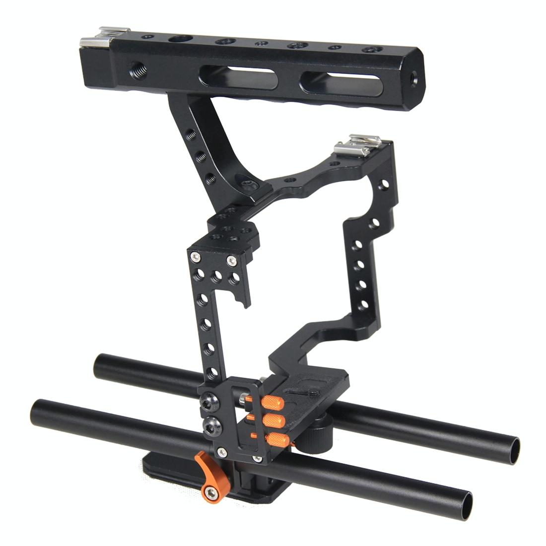 Video Camera Cage Stabilizer For Panasonic Lumix Dmc-Gh4 / Sony A7 Series - Orange 5