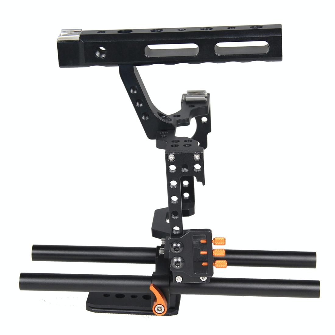 Video Camera Cage Stabilizer For Panasonic Lumix Dmc-Gh4 / Sony A7 Series - Orange 6
