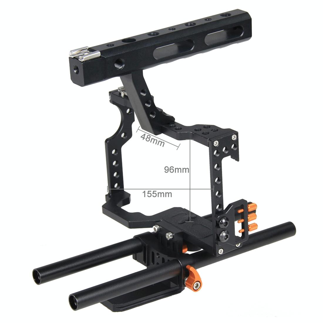 Video Camera Cage Stabilizer For Panasonic Lumix Dmc-Gh4 / Sony A7 Series - Orange 7