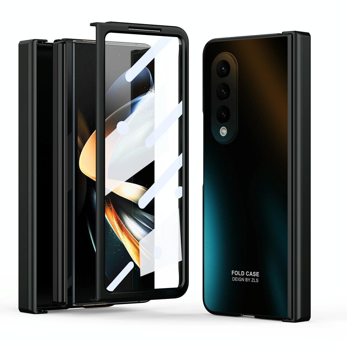For Samsung Galaxy Z Fold4 5G Foldable Electroplated Case - Black 7