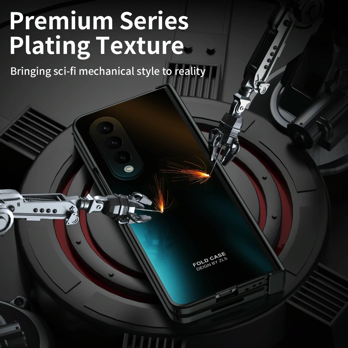 For Samsung Galaxy Z Fold4 5G Foldable Electroplated Case - Black 8