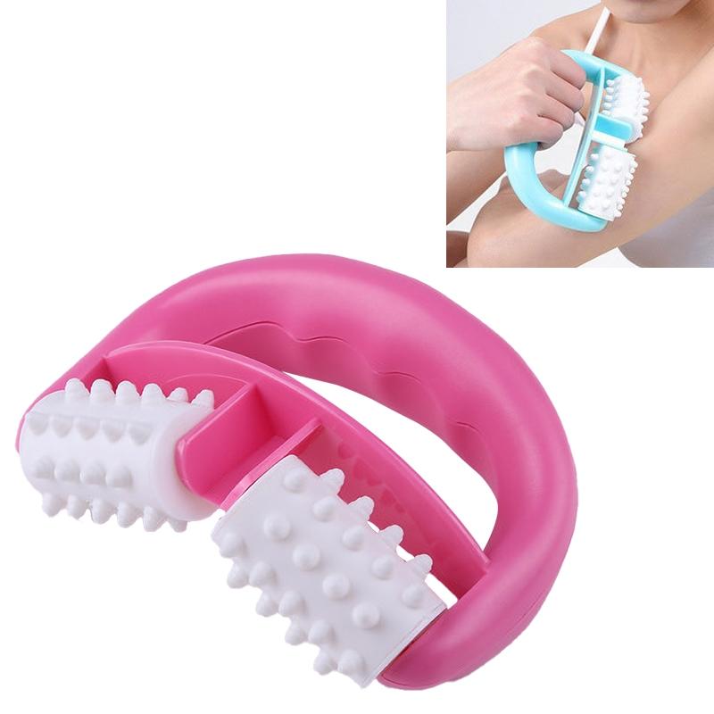 Portable Meridian Massager Compact Roller For Muscle Relief - Rose Red Dot