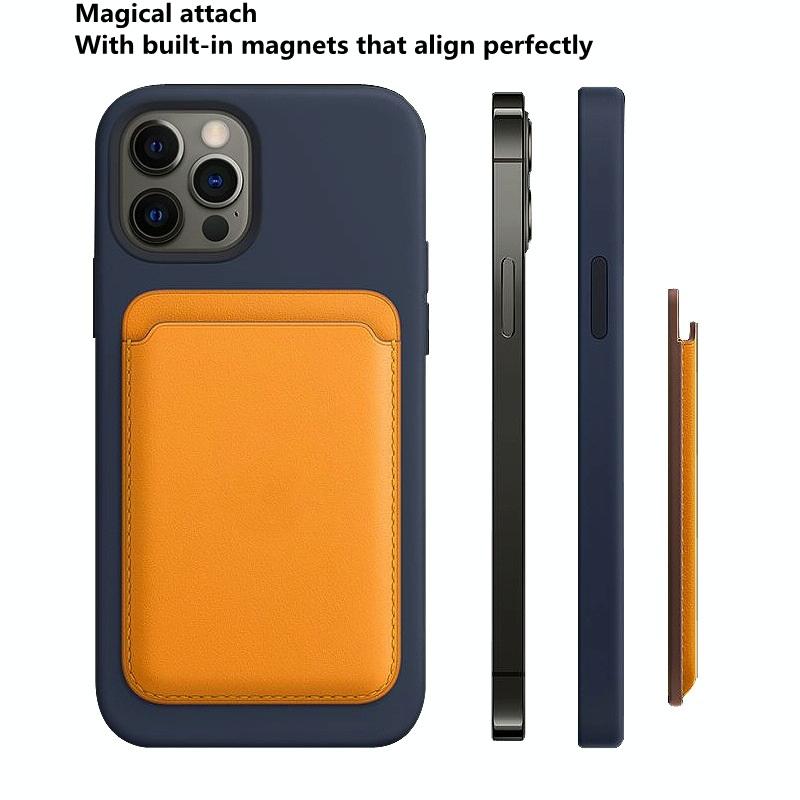 Magsafe Leather Card Case For Iphone Dark Night Green 4