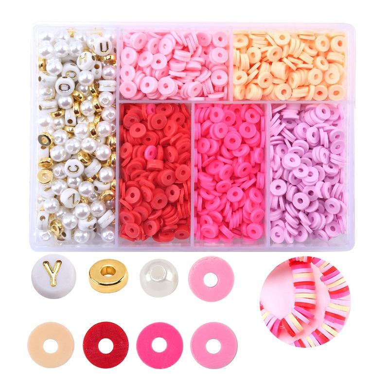 6 Piece Soft Pottery Beading Set For Diy Bracelets & Necklaces - Blue 15