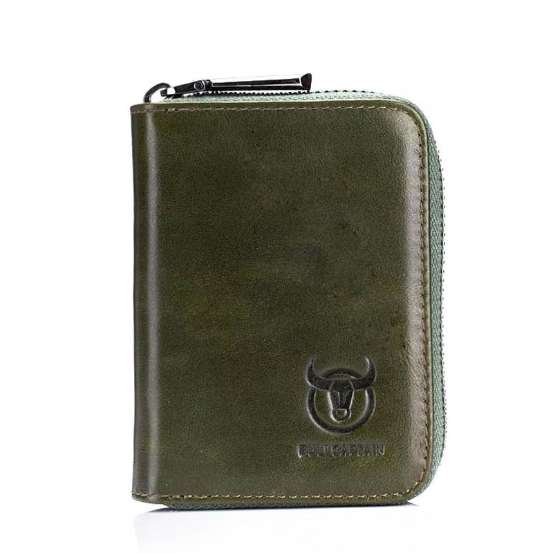 Men'S Leather Card Holder Casual Driver License Wallet - Green 12