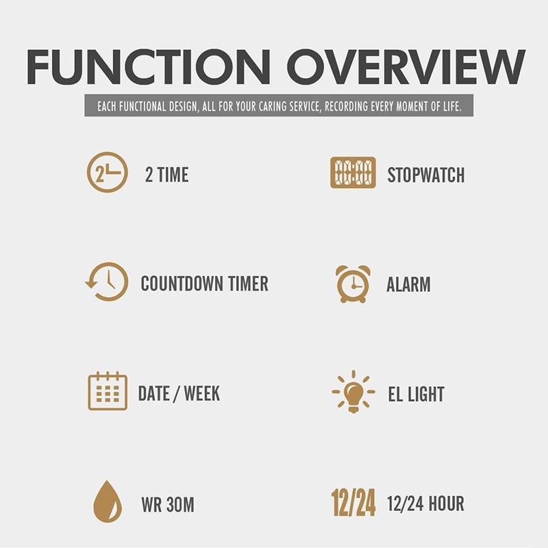 Waterproof Multifunctional Men Digital Watch - Luminous Stainless Steel - 30m - Silver White 4