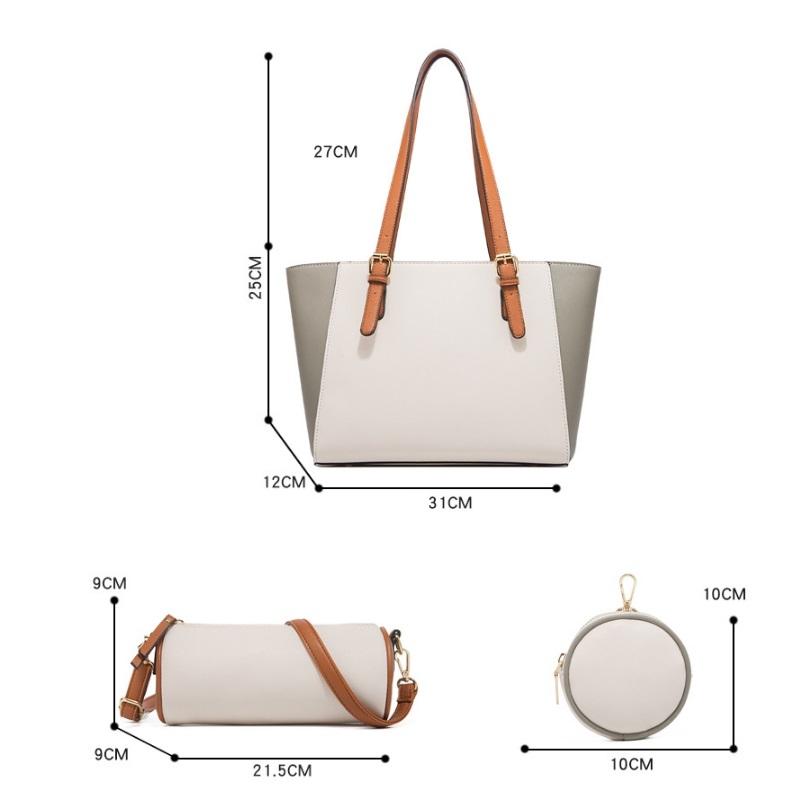 Large Capacity 3-in-1 Fashion Handbag for Women - Brown 9