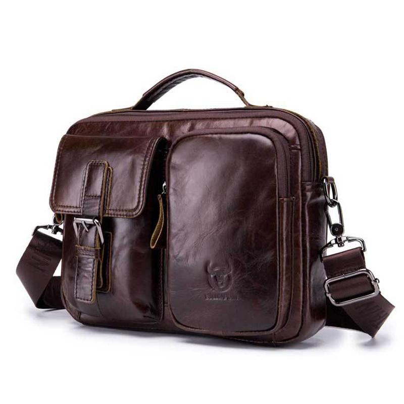 Retro Leather Men Shoulder Bag - Yellow Brown 13