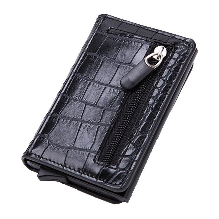 Stainless Steel Rfid Credit Card Holder - Compact Design - Wood Grain Apricot 9