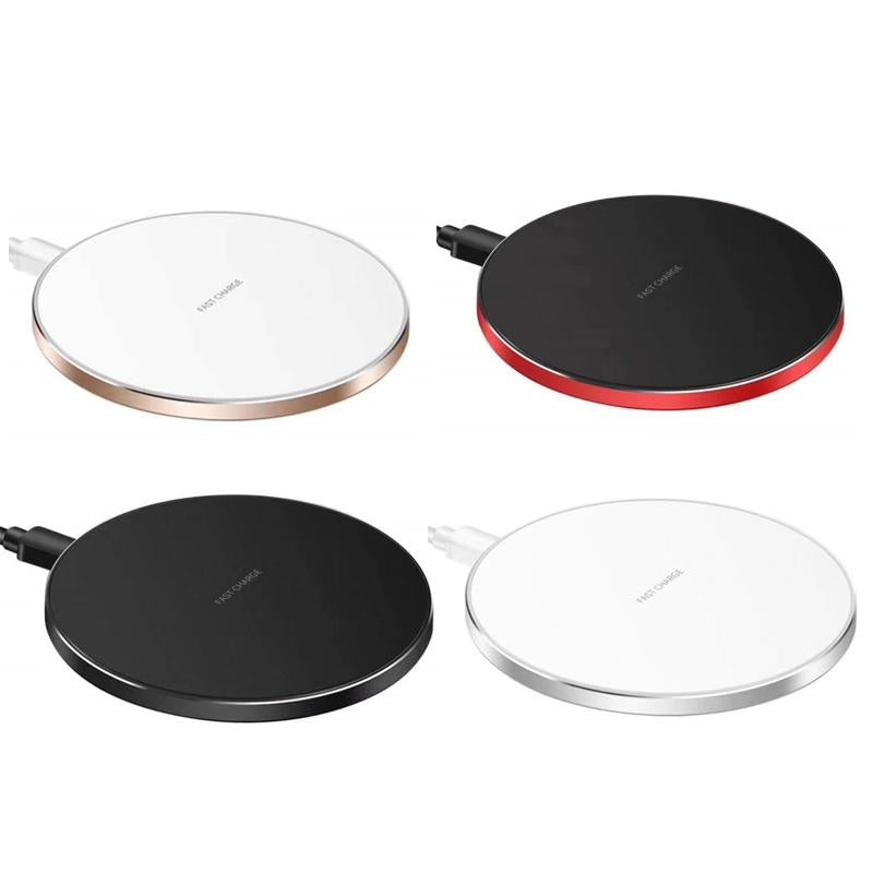 15W Round Wireless Charger Fast Charge - Mirror Black 15