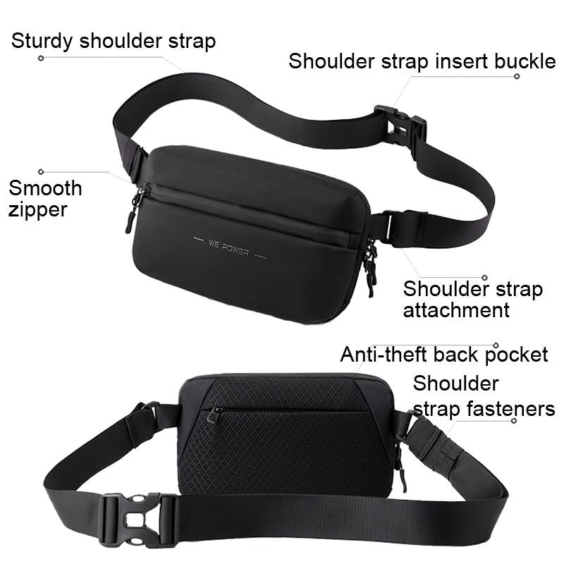 Minimalist Men Chest Bag Outdoor Travel Waist Bag With Shoulder Strap - Grey 4