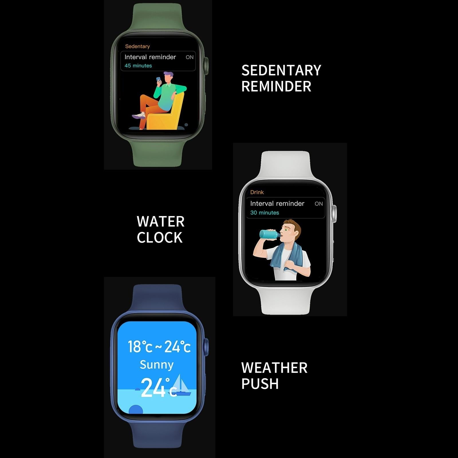 1.75 Inch Tft Screen Smart Watch Support Blood Pressure Monitoring / Sleep Monitoring - Blue 8