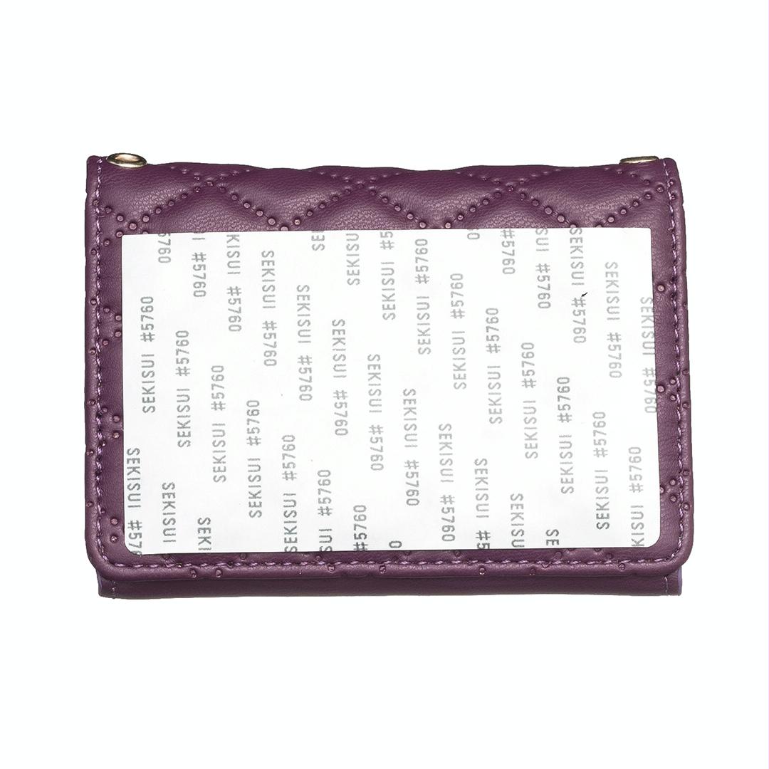 Horizontal Card Bag Mobile Phone Back Sticker With Metal Buckle - Purple 11