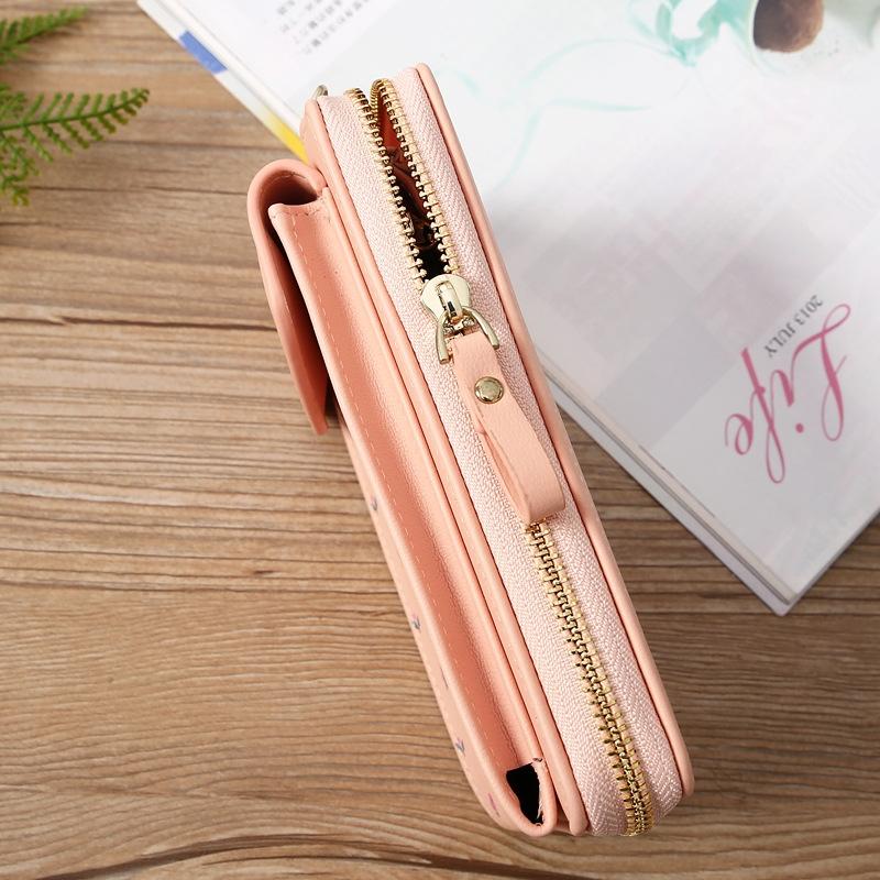 Floral Multi Card Crossbody Bag For Women - Dark Pink 8