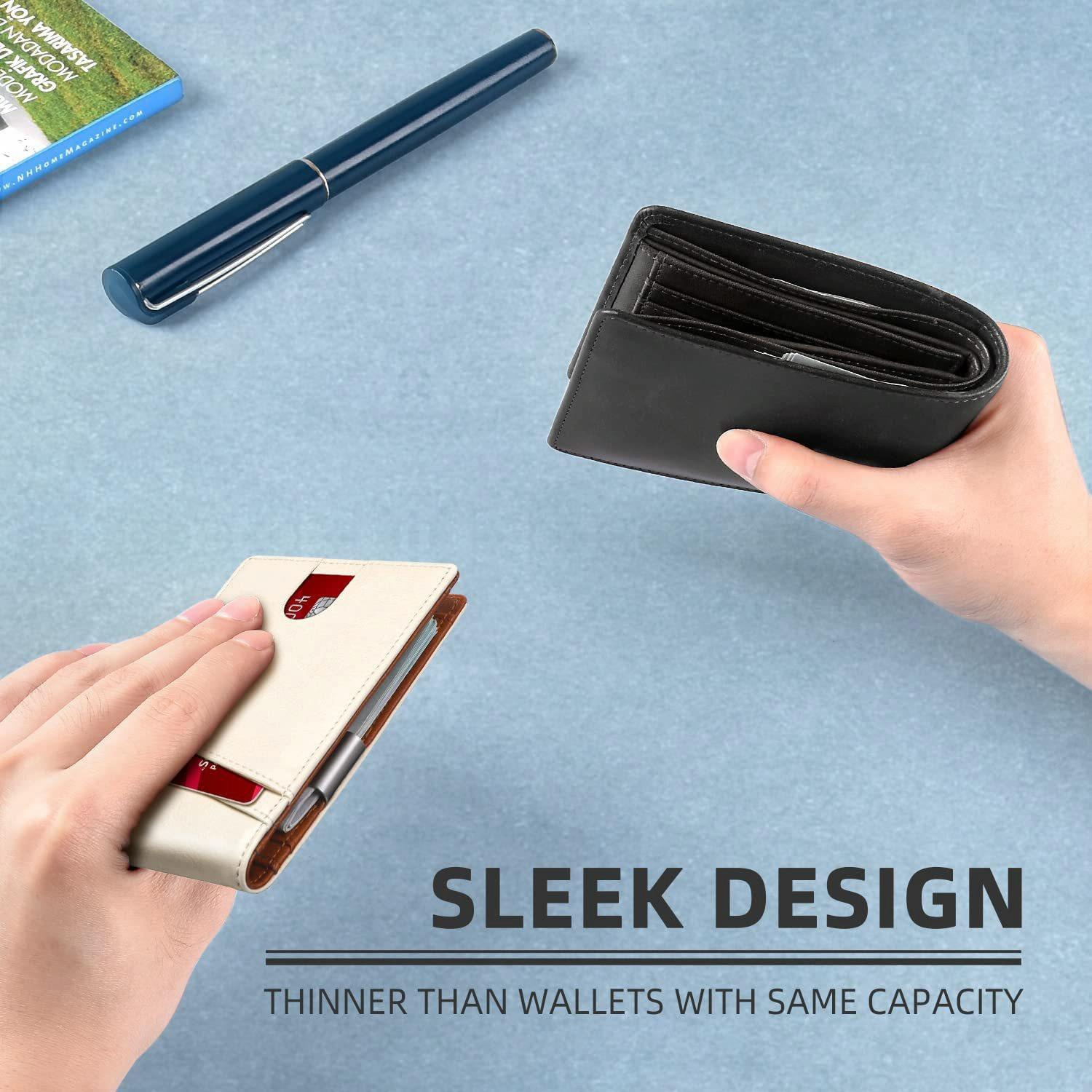 Rfid-protected Leather Credit Card Wallet - Secure & Stylish - Black 6