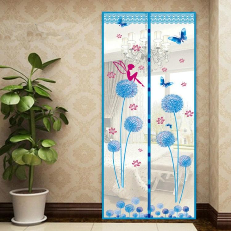 90x210cm Magnetic Summer Mosquito Screen Door Curtain - Baby Blue 14