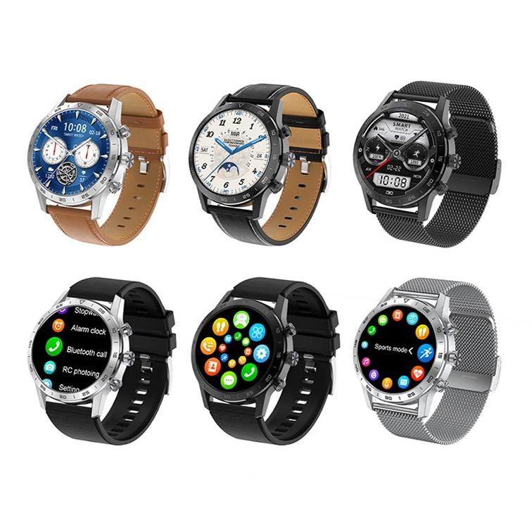 Smart Dual Display Analog Digital Call Watch - Silver Leather 3