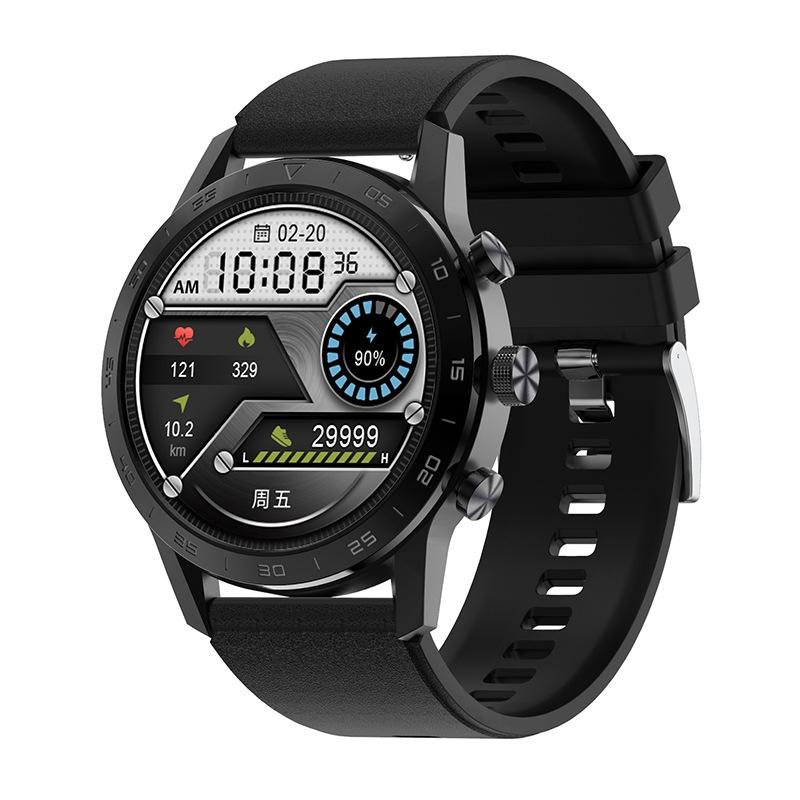 Smart Dual Display Analog Digital Call Watch - Silver Leather 8