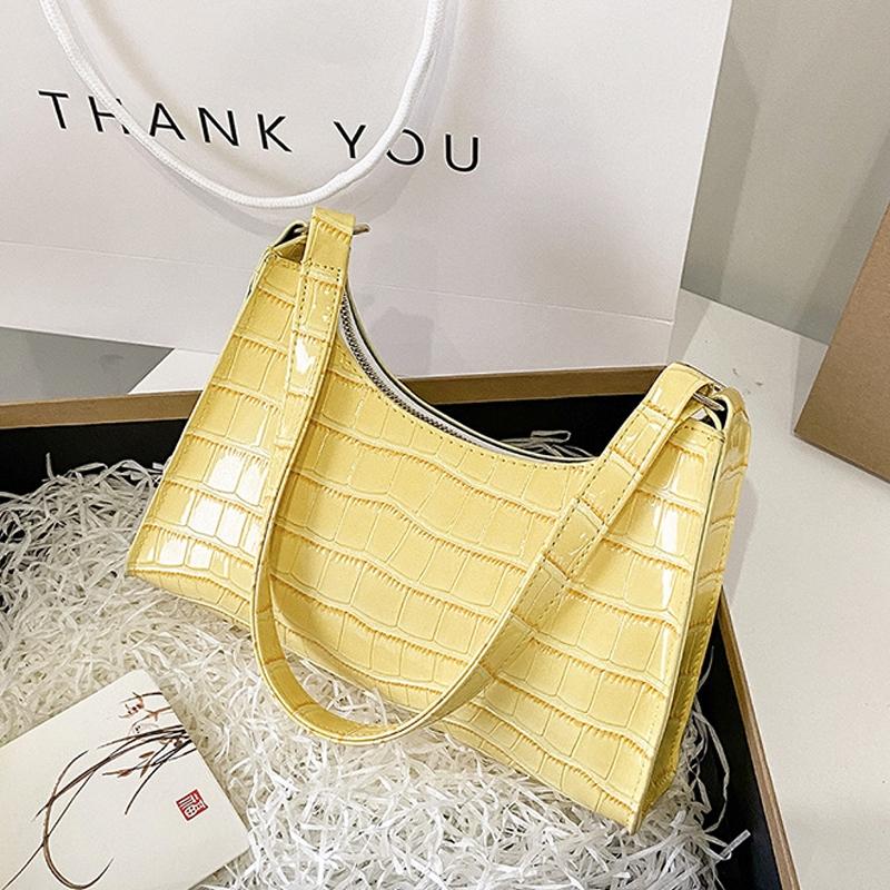 Small Square Stone Pattern Shoulder Bag for Women - Pink 9