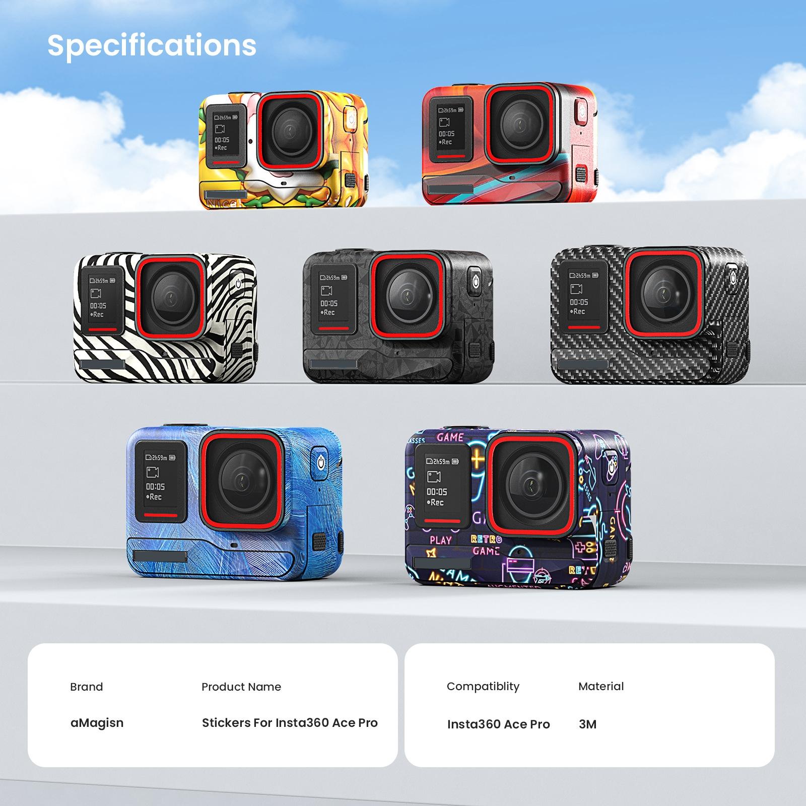 Sports Camera Accessories for Insta360 Ace Pro - Amagisn Body Sticker - Neon 6