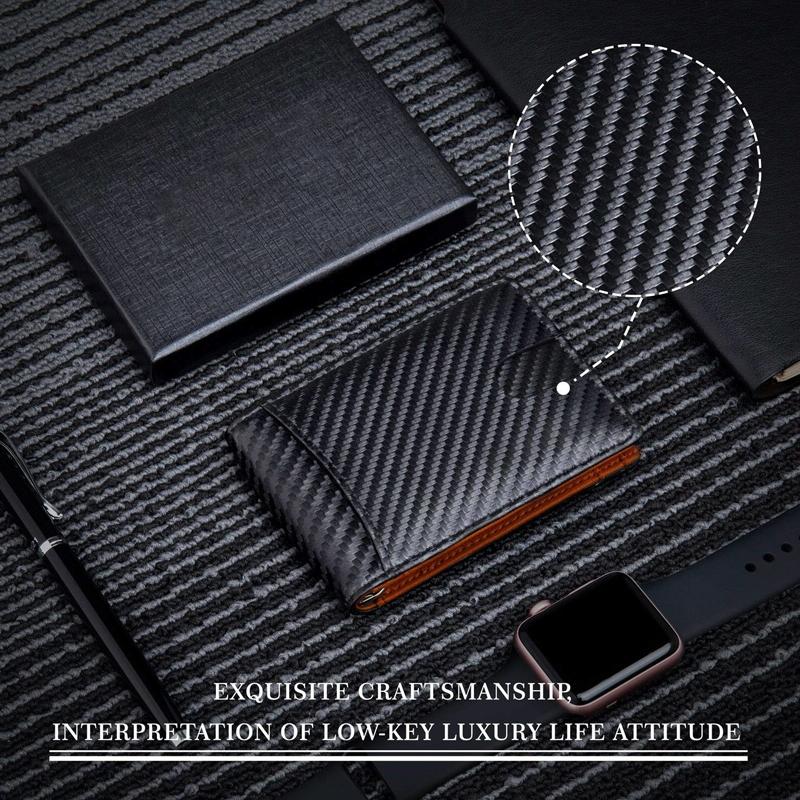 Rfid-protected Leather Wallet - Flat Pattern Orange Inside 6