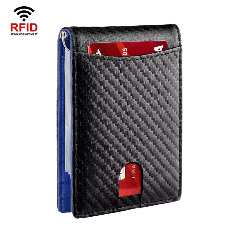 Rfid-protected Leather Wallet - Flat Pattern Orange Inside 9