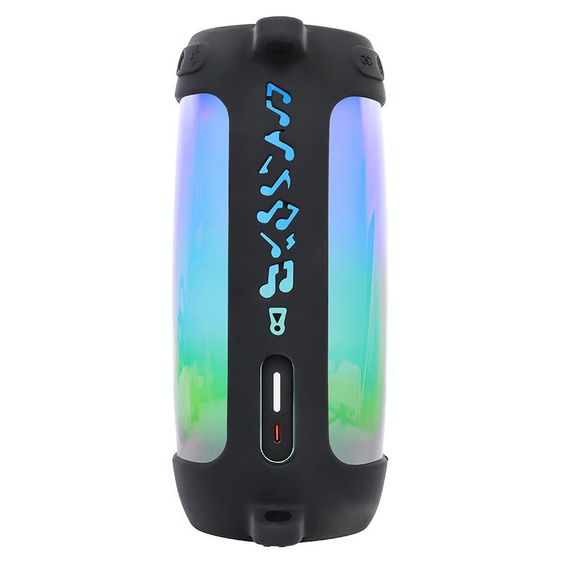 Shockproof Silicone Protective Case for Jbl Pulse4 with Carabiner & Lanyard - Dark Blue 5