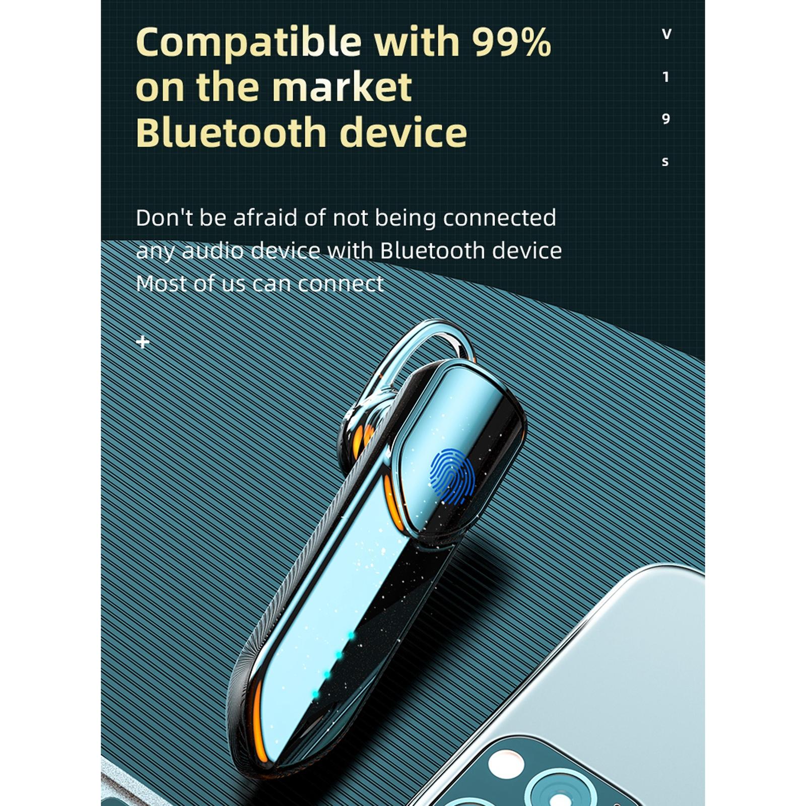 Business Style Bluetooth 5.0 Earphone with Fingerprint Touch - Pink 9