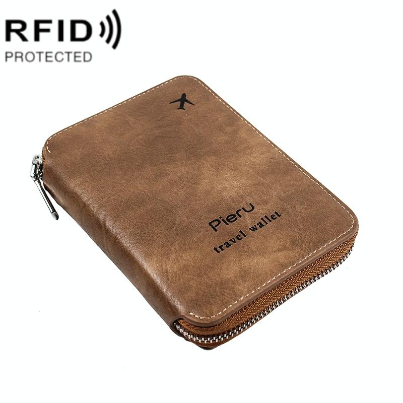 Rfid-blocking Travel Document Pouch - Brown