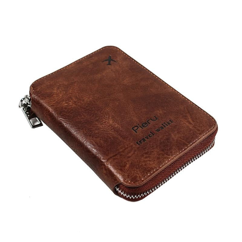 Rfid-blocking Travel Document Pouch - Brown