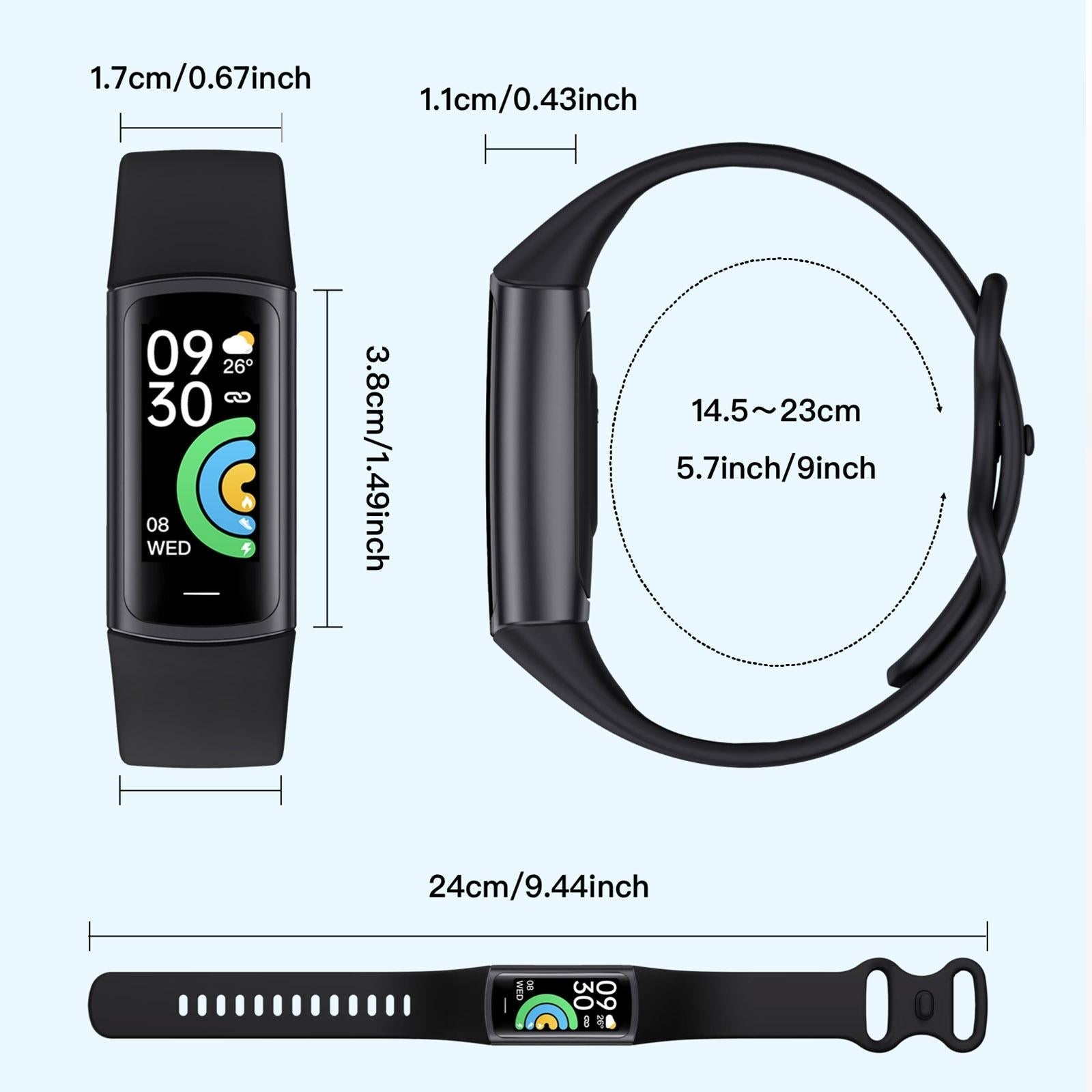 Waterproof C68L Fitness Tracker - Ip67 - Dark Blue 8