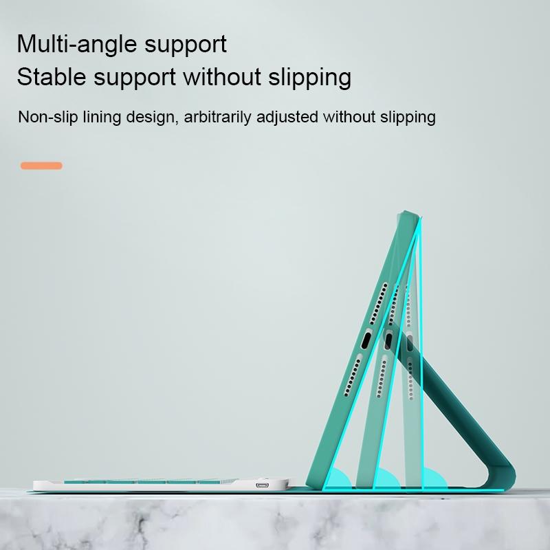 Detachable Bluetooth Keyboard Leather Case For Ipad Mini 6 With Holder - Mint Green 6