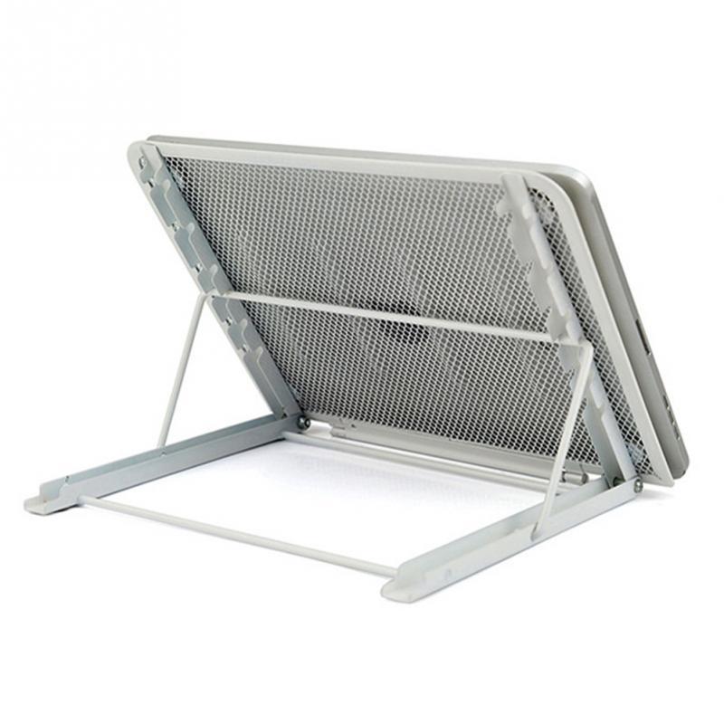 Adjustable Folding Metal Mesh Desktop Cooler - Silver Gray 4