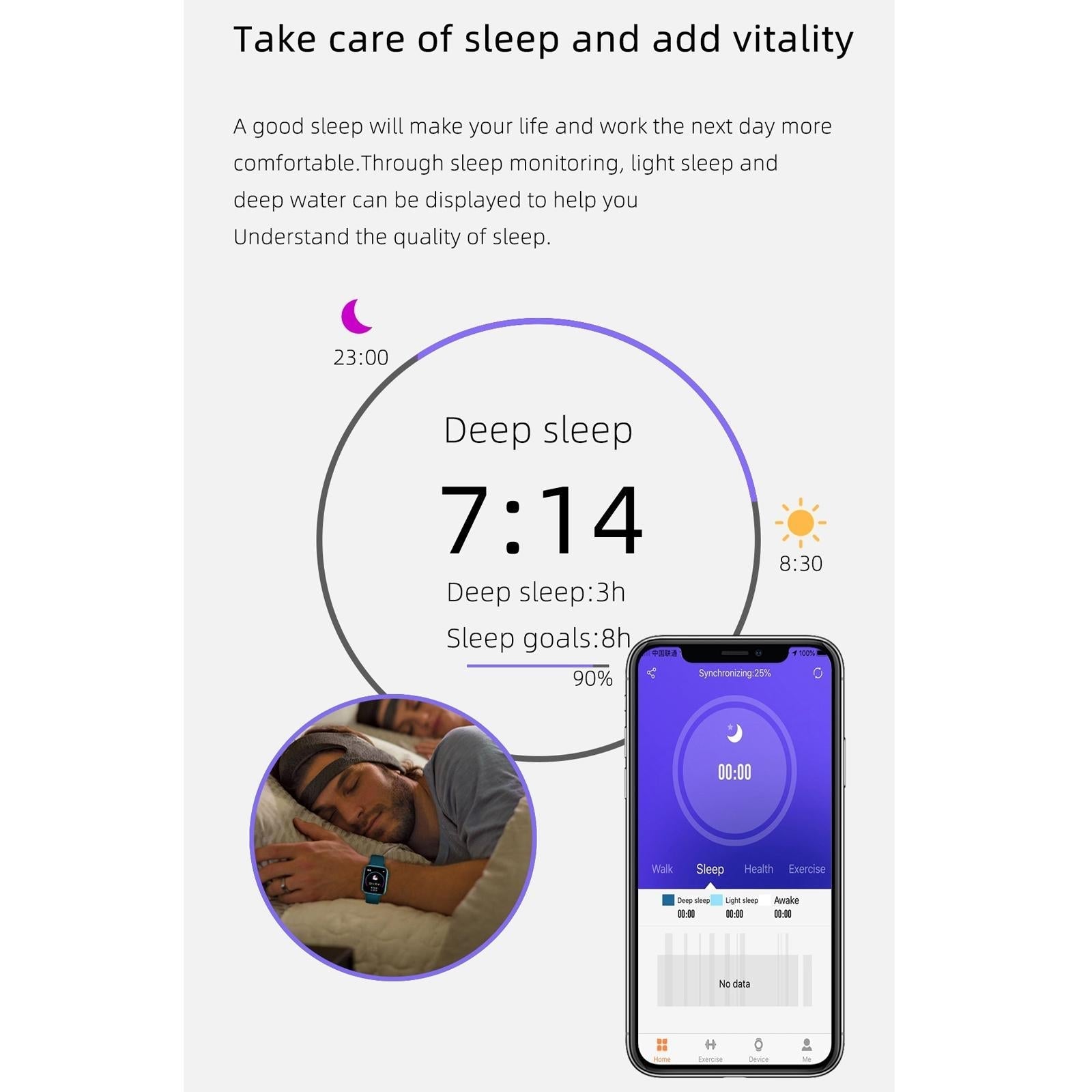 1.69 Inch Ip67 Waterproof Smart Watch With Touch Screen Health Monitoring - Blue 7